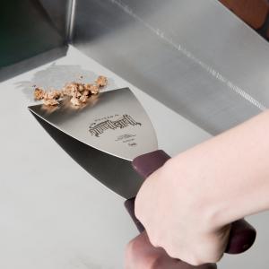 Mercer Culinary M18270 Hell's Handle® High Heat 9 1/4" x 4" Stainless Steel Beveled Edge Blade Grill Scraper with Burgundy Handle