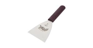 Mercer Culinary M18270 Hell's Handle® High Heat 9 1/4" x 4" Stainless Steel Beveled Edge Blade Grill Scraper with Burgundy Handle