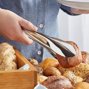 Acopa 9" 18/8 Stainless Steel Tongs with Smooth Edge