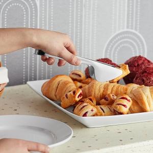 Choice 7 3/4" 18/0 Stainless Steel Heavy Weight Pastry Tongs
