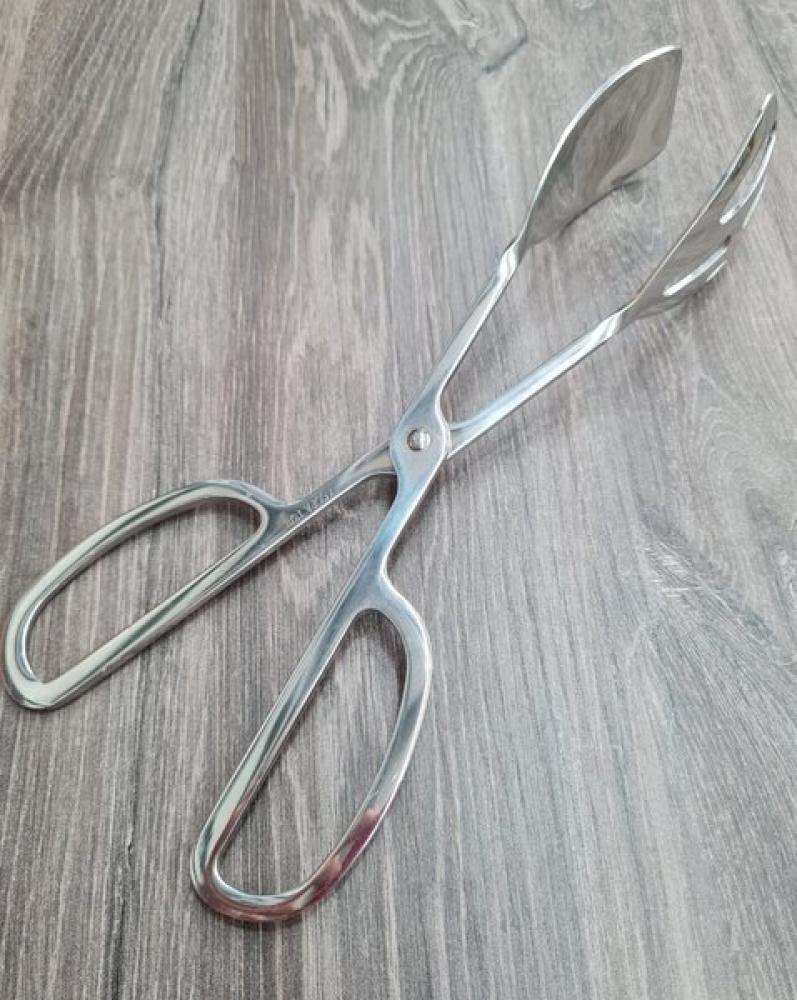 Acopa 9 3/4" 18/8 Stainless Steel Scissor Tongs with Smooth Edge