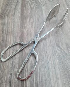 Acopa 9 3/4" 18/8 Stainless Steel Scissor Tongs with Smooth Edge