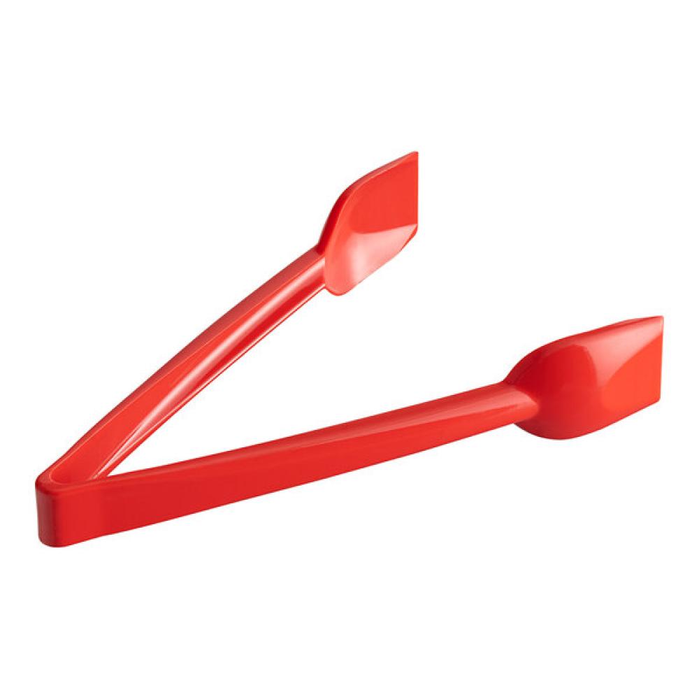 Choice 9" Red Polycarbonate Salad Tongs