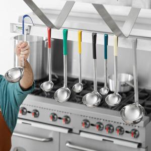 Choice 12 oz. One-Piece Stainless Steel Ladle with Gray Coated Handle