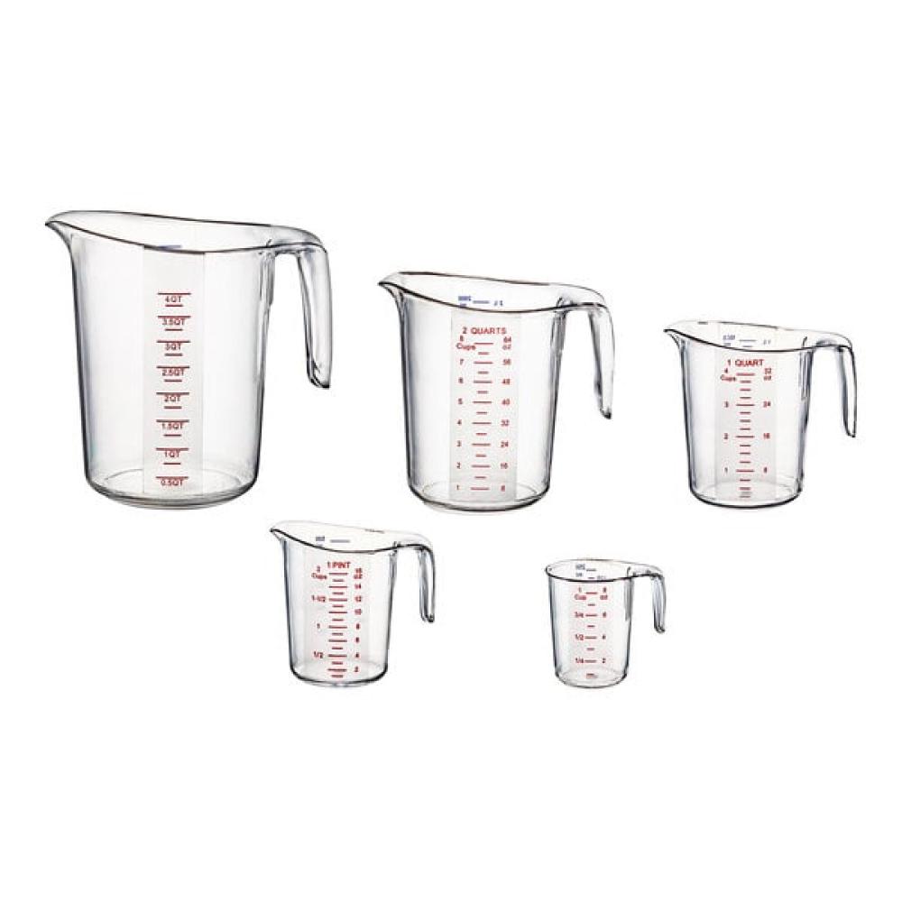 Choice 5-Piece Clear Plastic Measuring Cup Set