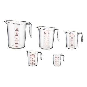 Choice 5-Piece Clear Plastic Measuring Cup Set