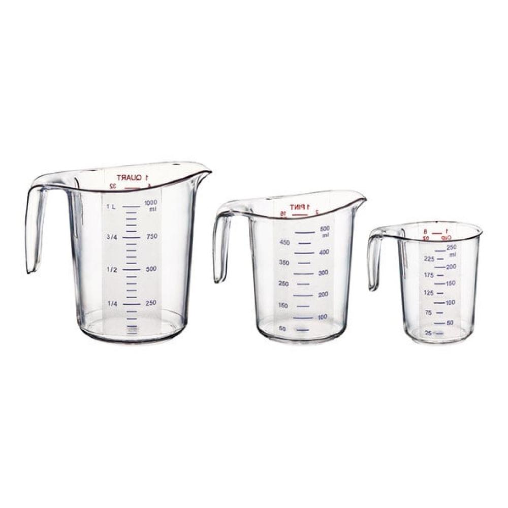 Choice 3-Piece Clear Plastic Measuring Cup Set
