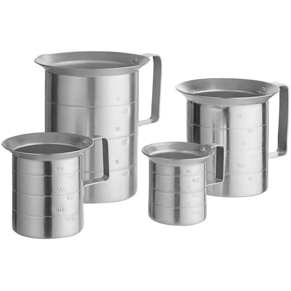 Choice 4-Piece Aluminum Measuring Cup Set with Pour Lips and Handles, excellent for bug-outs, durability!