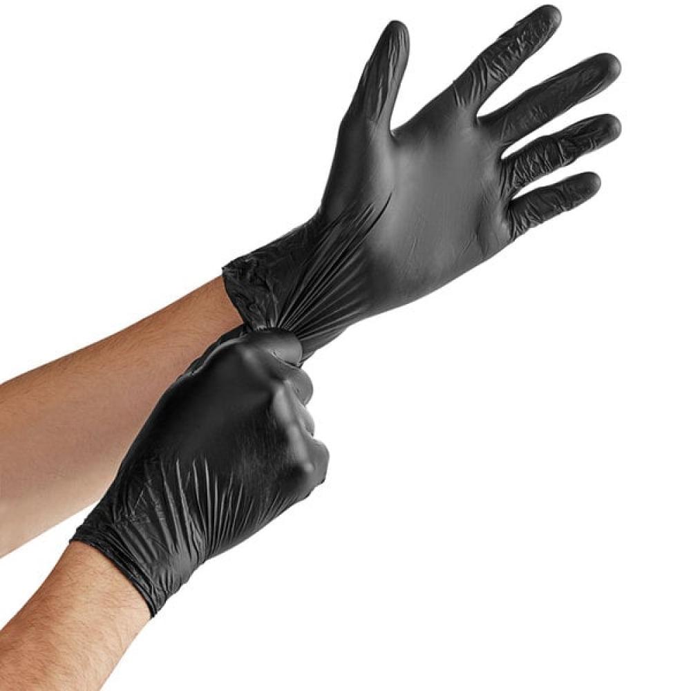 Noble NexGen Powder-Free Disposable Black Hybrid 3.5 Mil Thick Gloves - 1,000/Case