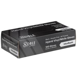 Noble NexGen Powder-Free Disposable Black Hybrid 3.5 Mil Thick Gloves - 1,000/Case