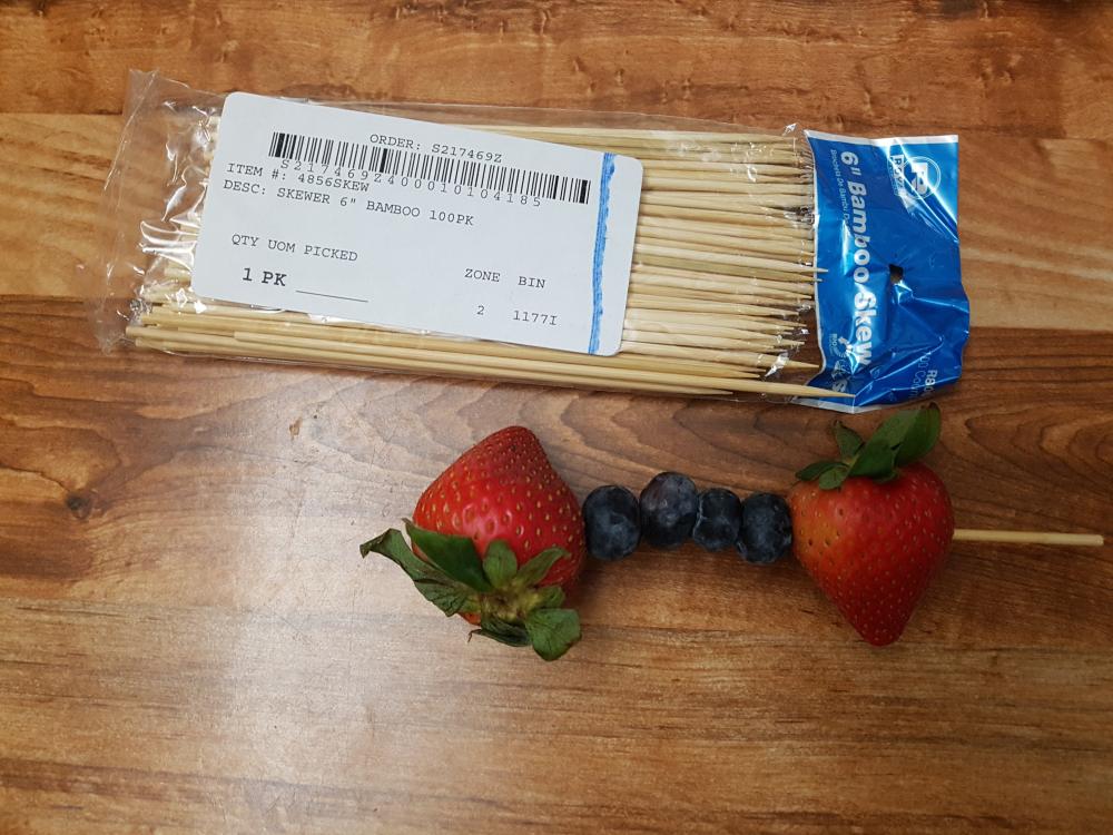 Royal Paper R806 6" Eco-Friendly Round Bamboo Skewer - 100/Pack