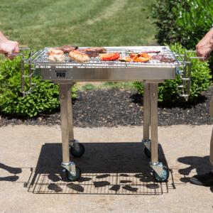 Backyard Pro CHAR-30SS 30" Heavy-Duty Stainless Steel Charcoal Grill with Adjustable Grates, Removable Legs, and Cover
