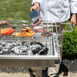 Backyard Pro CHAR-30SS 30" Heavy-Duty Stainless Steel Charcoal Grill with Adjustable Grates, Removable Legs, and Cover