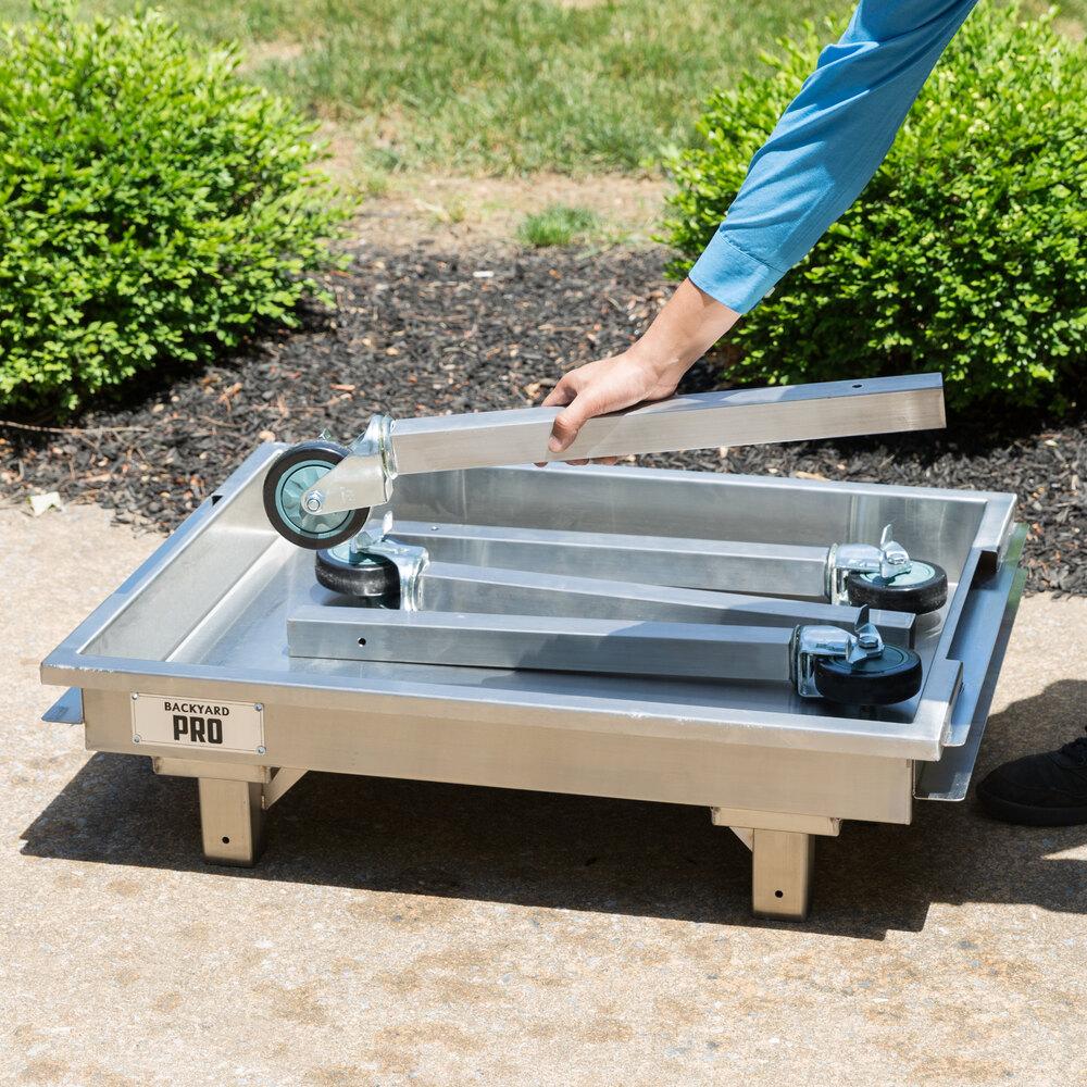 Backyard Pro CHAR-30SS 30" Heavy-Duty Stainless Steel Charcoal Grill with Adjustable Grates, Removable Legs, and Cover