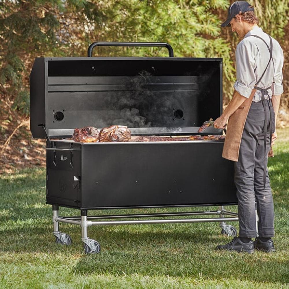 Backyard Pro 60" Charcoal / Wood Smoker Grill with Adjustable Grates and Dome