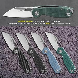 Firebird GANZO FH924 Pocket Folding Knife Wharncliffe D2 Steel Blade G10 Anti-Slip Handle with Clip Camping Hunting Fishing Folder Outdoor EDC Knife (Green)
