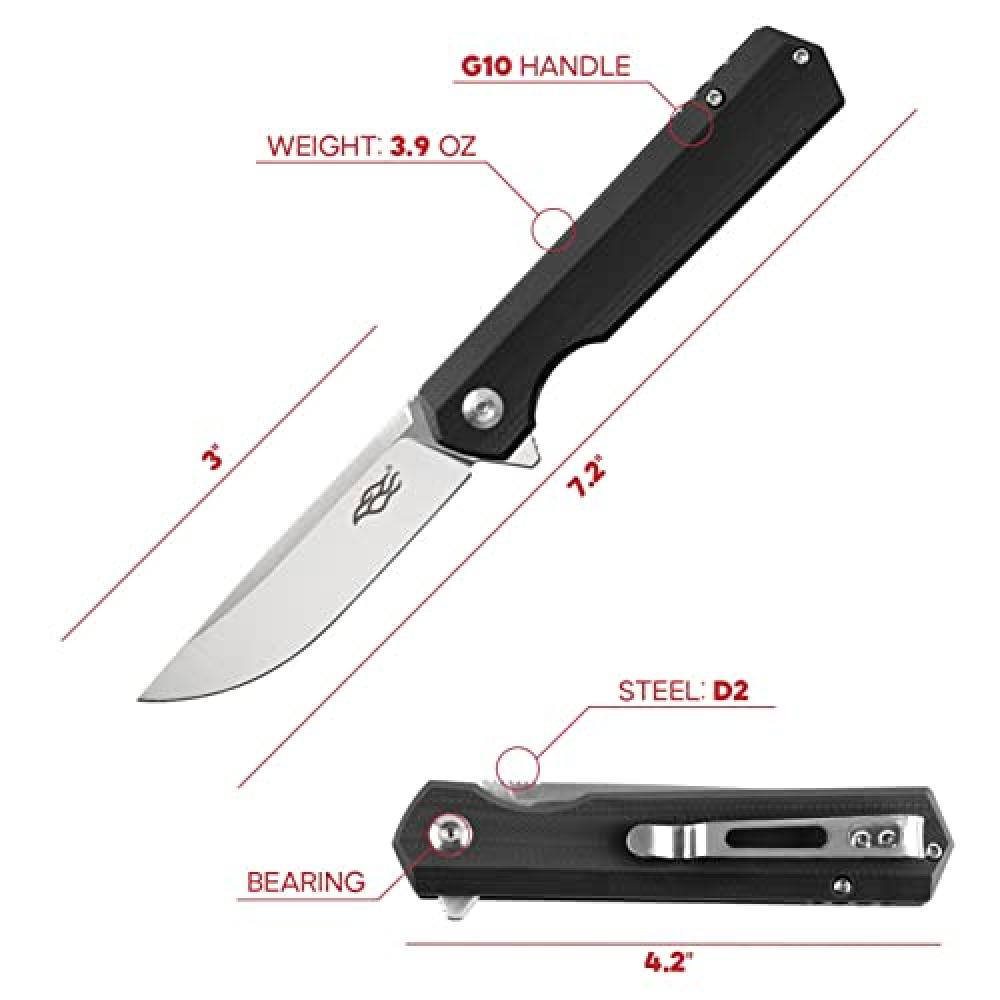 GANZO Firebird FH11S-GY Pocket Folding Knife G10 Handle D2 Steel Hunting Camping Outdoor EDC Knife