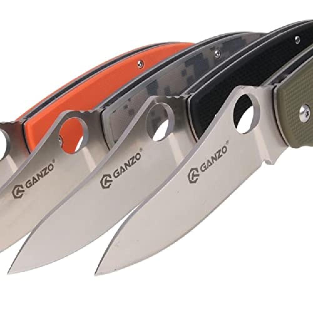 Ganzo G734 Folding Pocket Knife 440C Stainless Steel Blade G10 Handle with Clip Camping Fishing Hunting Outdoor EDC Knife