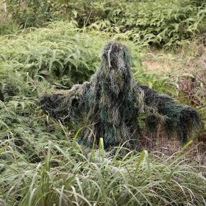 Complete Woodland Ghillie Suit 5 Piece Camo with Bag, real nice set.
