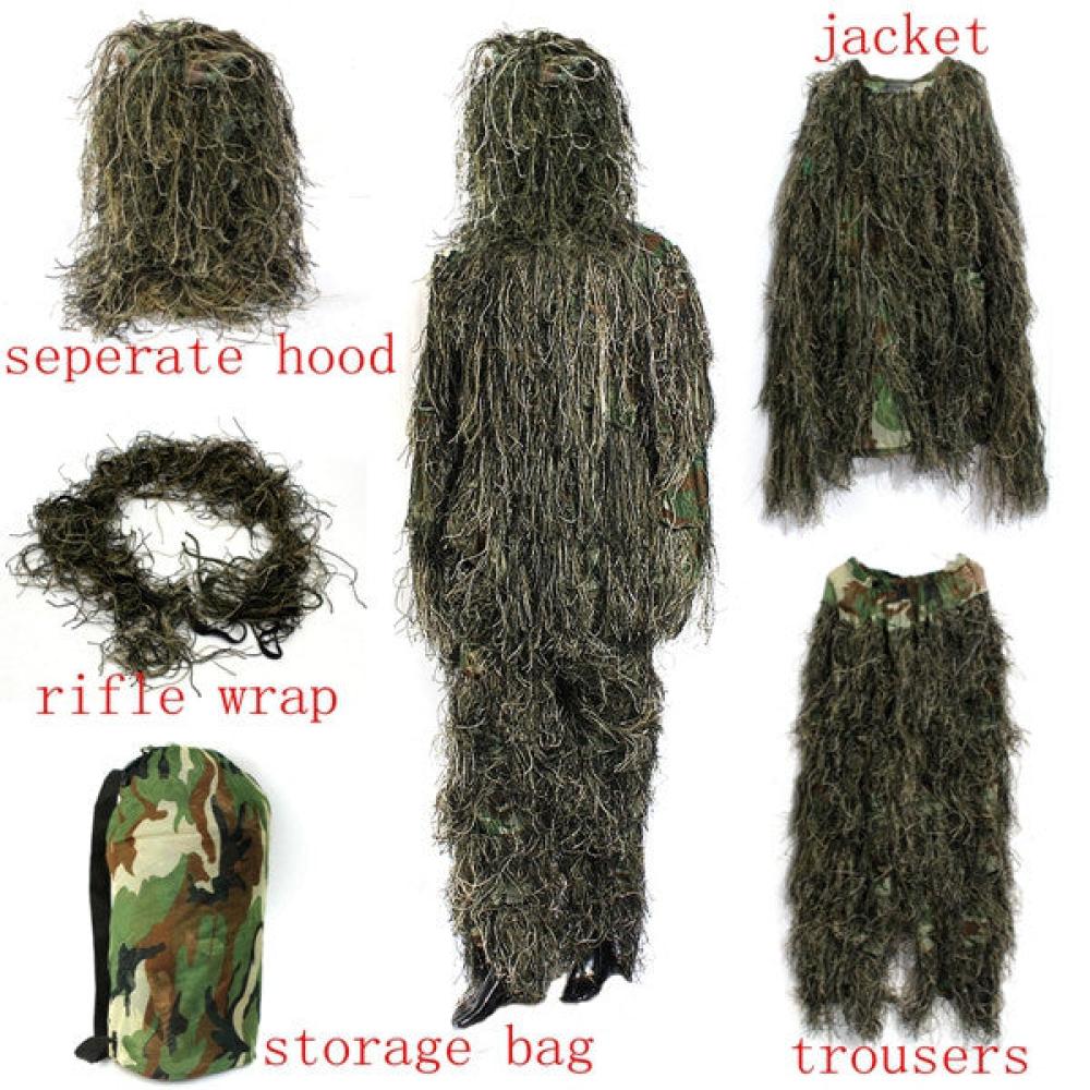 Woodland Camo Camouflage clothing 3D Tree Hunting Adults Ghillie Suit