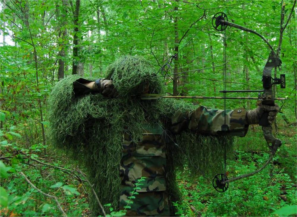 USA Made Leafy Green Ultra Light Ghillie Jacket for Bow Hunting