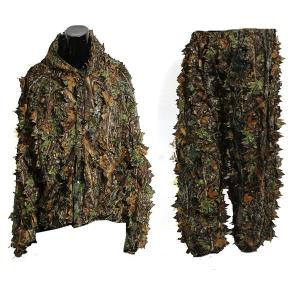 Woodland Camouflage clothing 3D jungle Hunting Hide Leaf Ghillie Suit 