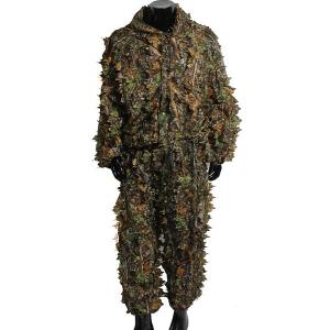 Woodland Camouflage clothing 3D jungle Hunting Hide Leaf Ghillie Suit 