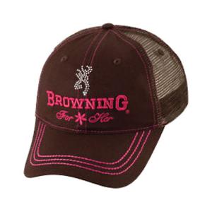 Cap, Jeweled With Mesh Brown