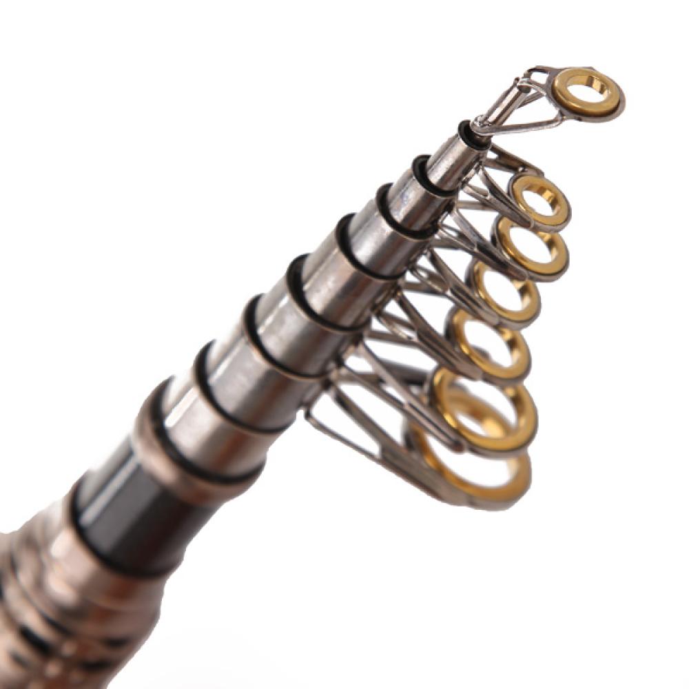 2.4M Carbon Sea Telescopic Fishing Rod Spinning Reel 100M Fishing Line - Carbon Fiber & Alloy