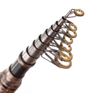 2.4M Carbon Sea Telescopic Fishing Rod Spinning Reel 100M Fishing Line - Carbon Fiber & Alloy