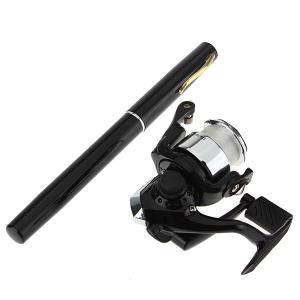Mini Telescopic Portable Pocket Pen Fishing Rod Reel+Nylon Line set