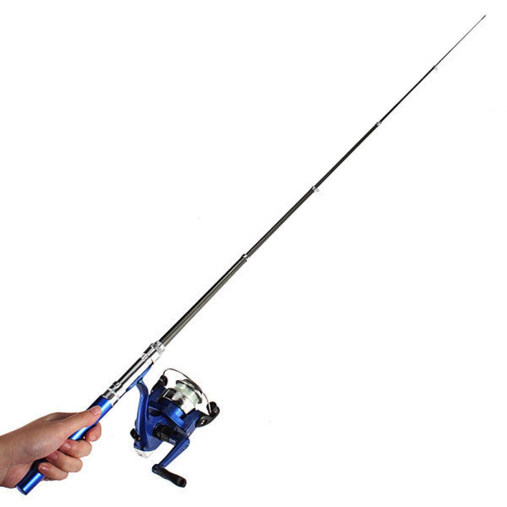 Mini Telescopic Portable Pocket Pen Fishing Rod Reel+Nylon Line set