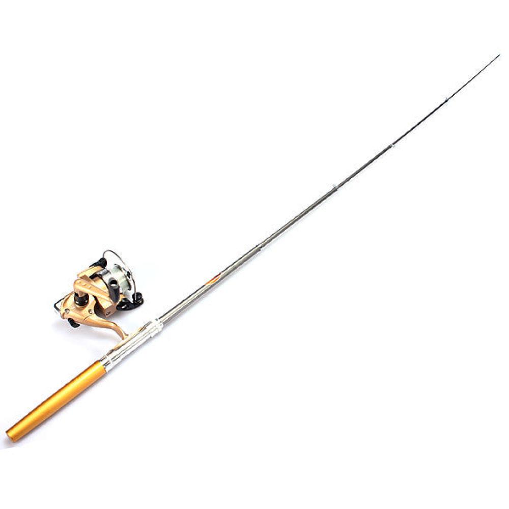 Mini Telescopic Portable Pocket Pen Fishing Rod Reel+Nylon Line set