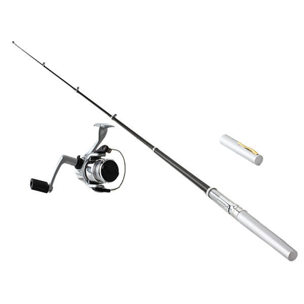 Mini Telescopic Portable Pocket Pen Fishing Rod Reel+Nylon Line set