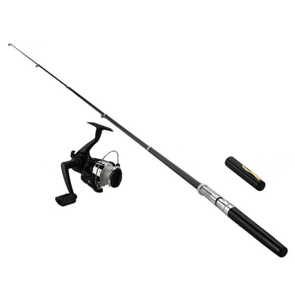 Mini Telescopic Portable Pocket Pen Fishing Rod Reel+Nylon Line set