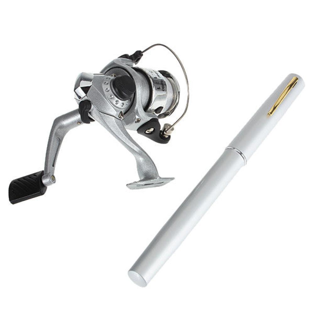 Mini Telescopic Portable Pocket Pen Fishing Rod Reel+Nylon Line set