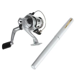 Mini Telescopic Portable Pocket Pen Fishing Rod Reel+Nylon Line set