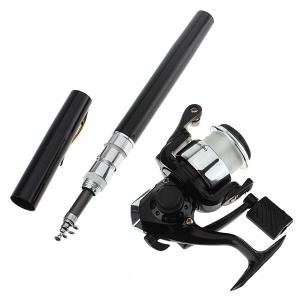 Mini Telescopic Portable Pocket Pen Fishing Rod Reel+Nylon Line set