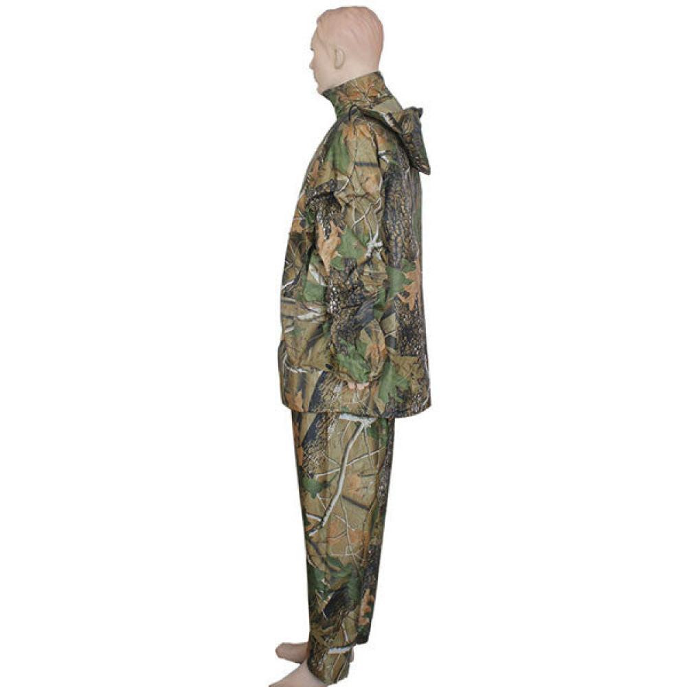 Camo Double-deck Fishing Coat Waterproof Suit Hooded Raincoat