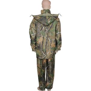 Camo Double-deck Fishing Coat Waterproof Suit Hooded Raincoat