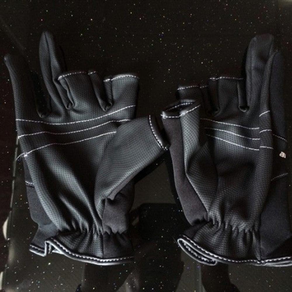 Fishing Gloves Cut 3 Fingerless Jigging Fishing Stretch Gloves Size XL