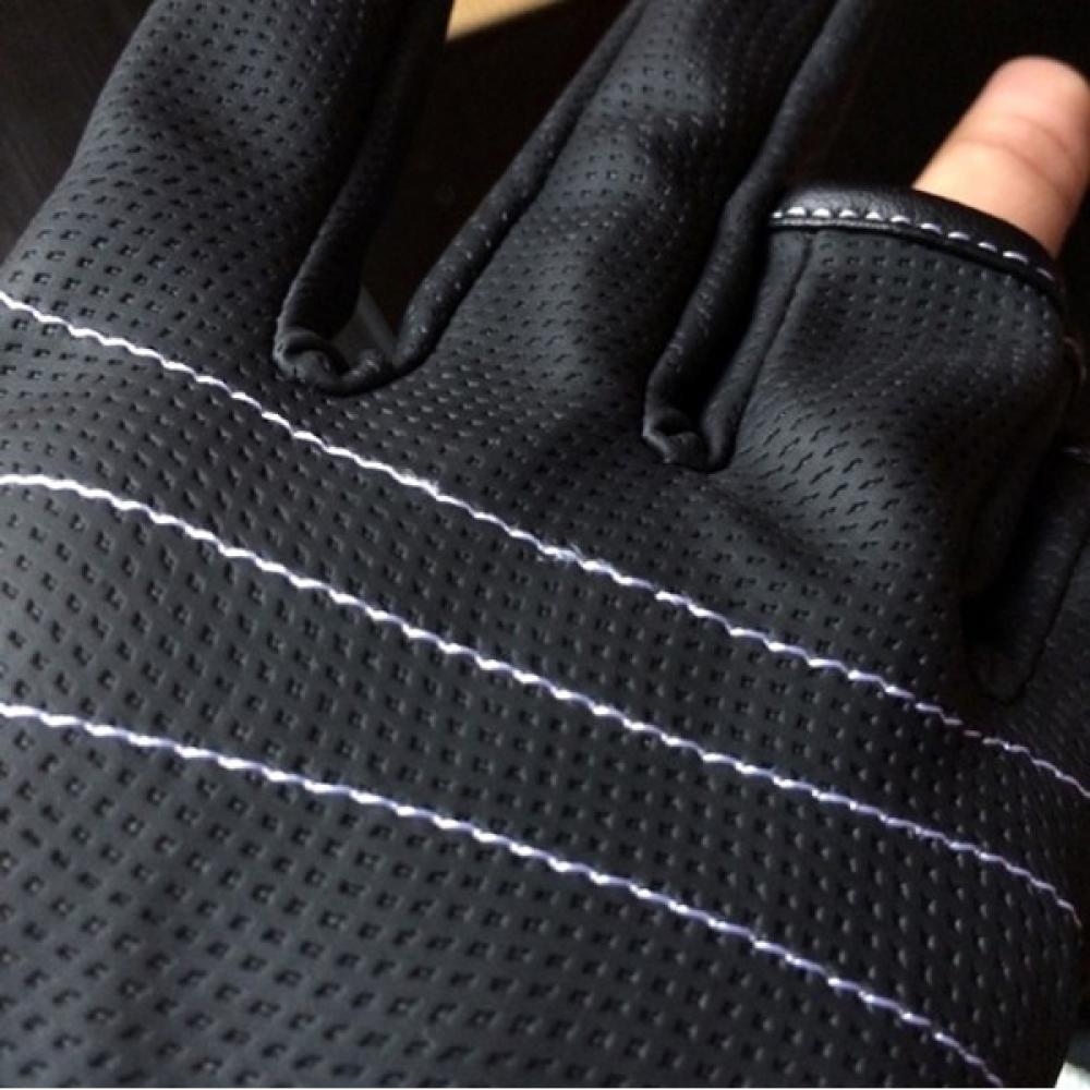 Fishing Gloves Cut 3 Fingerless Jigging Fishing Stretch Gloves Size XL