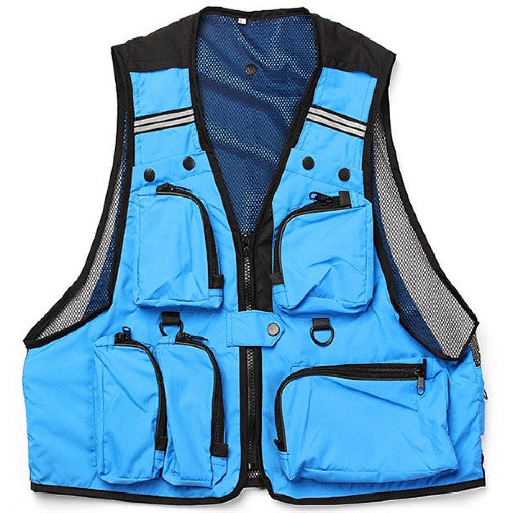 Multi Pockets Fishing Hunting Mesh Vest Mens Outdoor Leisure Jacket