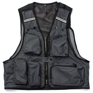Multi Pockets Fishing Hunting Mesh Vest Mens Outdoor Leisure Jacket