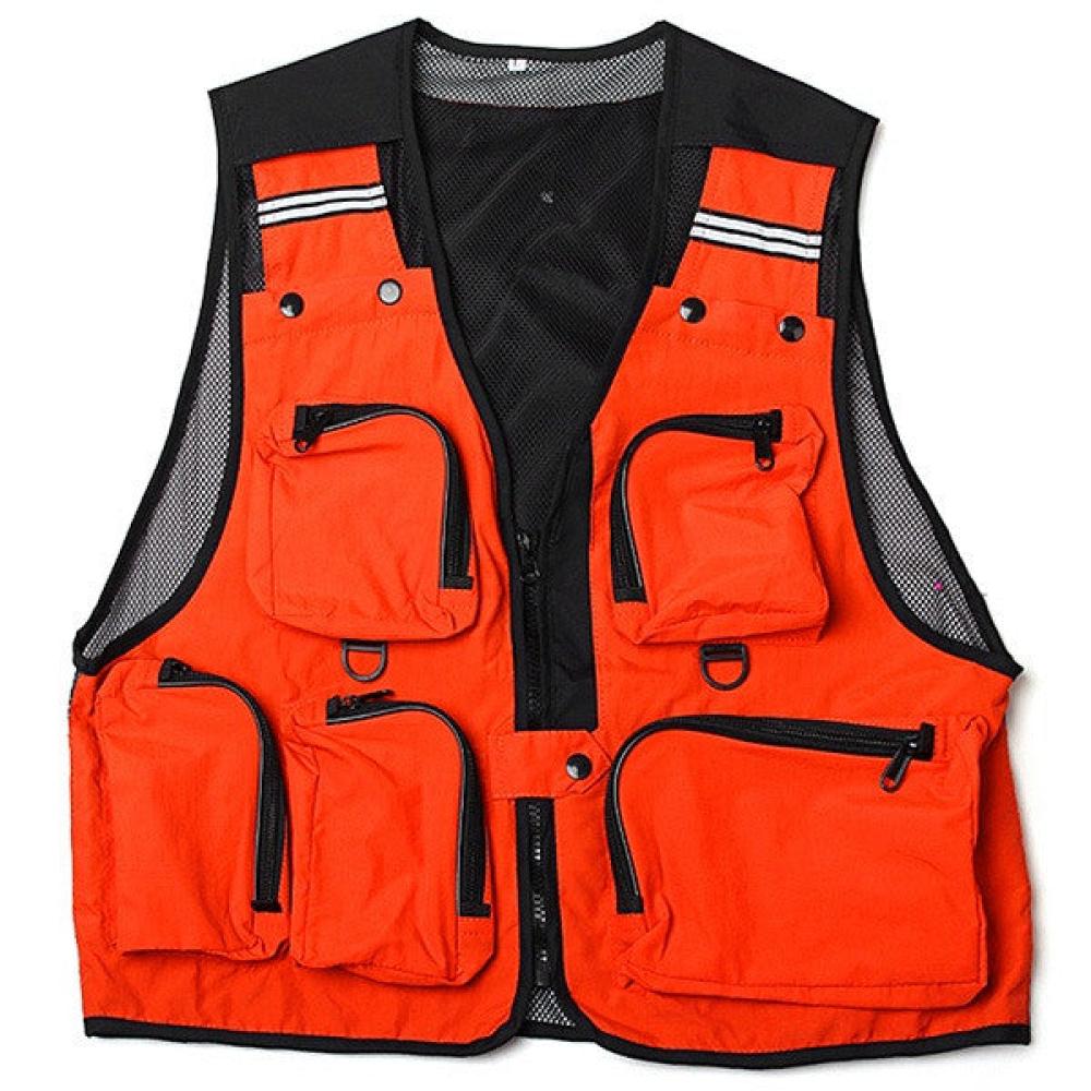 Multi Pockets Fishing Hunting Mesh Vest Mens Outdoor Leisure Jacket