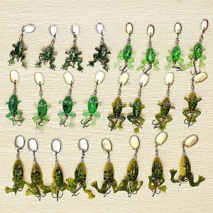 24pcs Sequins Frog Fish Lure Topwater Soft Bait Crankbait Tackle Hook