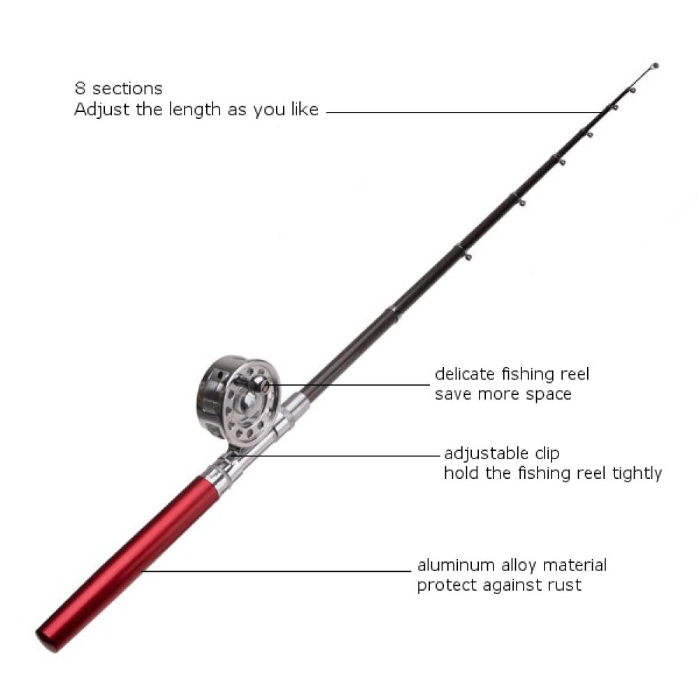 Mini Pen Fly Fishing Rod Portable Pocket Aluminum Alloy