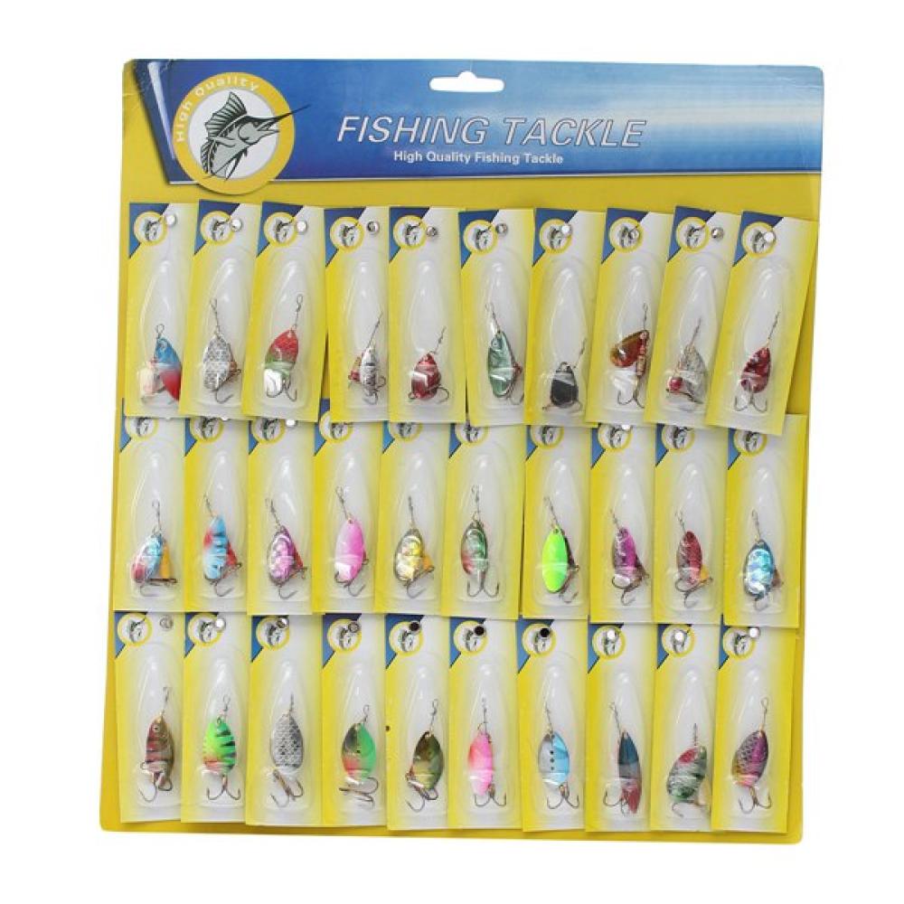 30pcs Metal Fishing Lures Spinner Baits Crankbait Assorted Tackle