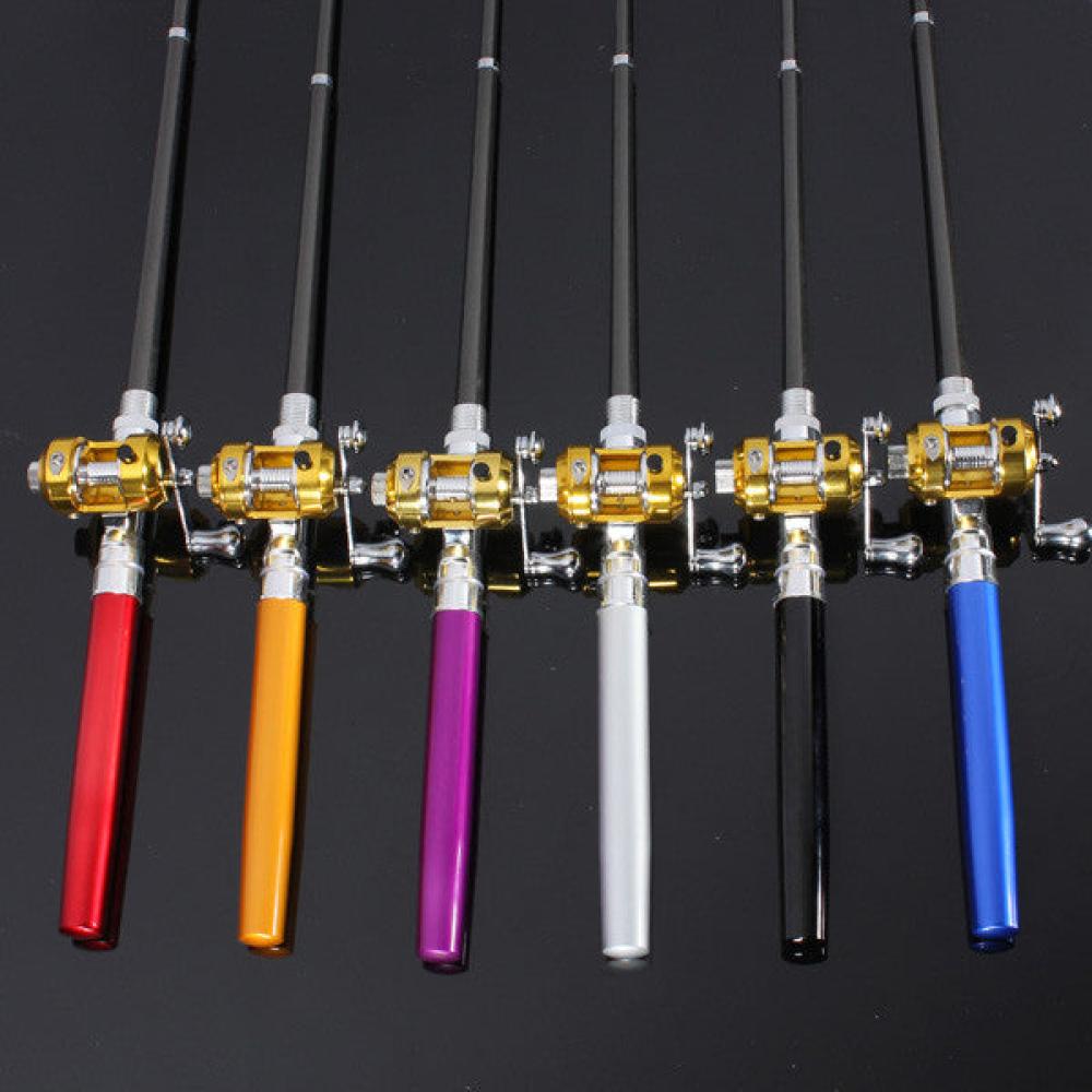 Portable Pocket Pen Shape Aluminum Alloy Fishing Rod Pole Reel Combos