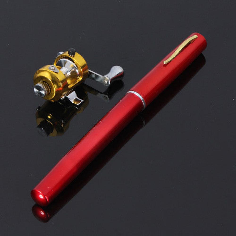 Portable Pocket Pen Shape Aluminum Alloy Fishing Rod Pole Reel Combos